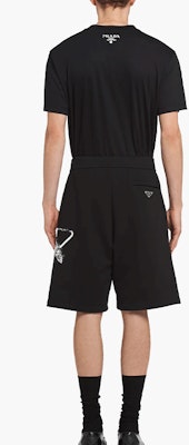 普拉达 SS22 黑色徽标印花弹力腰休闲短裤 UJP195-10IO-F0002-S-221 Shop 普拉达 SS22 黑色徽标印花弹力腰休闲短裤 UJP195-10IO-F0002-S-221