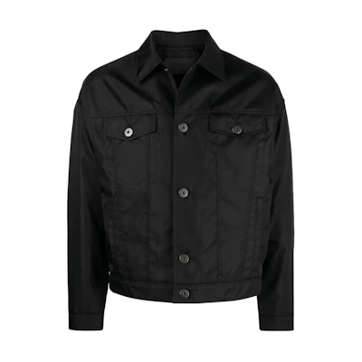 PRADA SS22 Black Single-Breasted Collared Jacket SGB991-S221-1WQ8-F0002