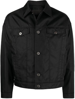 PRADA SS22 Jaket Hitam Berkolar Single-Breasted SGB991-S221-1WQ8-F0002 Order PRADA SS22 Jaket Hitam Berkolar Single-Breasted SGB991-S221-1WQ8-F0002