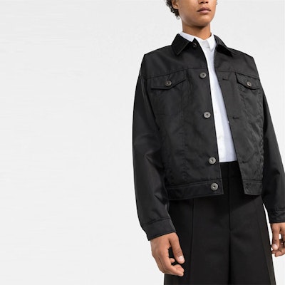 PRADA SS22 Jaket Hitam Berkolar Single-Breasted SGB991-S221-1WQ8-F0002 Purchase PRADA SS22 Jaket Hitam Berkolar Single-Breasted SGB991-S221-1WQ8-F0002