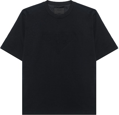 PRADA SS22 黑色純色圓領短袖T恤 UJN773S2121ZX4-F0002 Buy PRADA SS22 黑色純色圓領短袖T恤 UJN773S2121ZX4-F0002