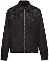 PRADA SS22 Black Studded Logo Zip-Up Jacket Long Sleeve Outerwear SGB987-1WQ8-F0002-S-221 PRADA SS22 Black Studded Logo Zip-Up Jacket Long Sleeve Outerwear SGB987-1WQ8-F0002-S-221