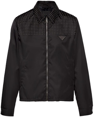 PRADA SS22 Black Studded Logo Zip-Up Jacket Long Sleeve Outerwear SGB987-1WQ8-F0002-S-221 Order PRADA SS22 Black Studded Logo Zip-Up Jacket Long Sleeve Outerwear SGB987-1WQ8-F0002-S-221