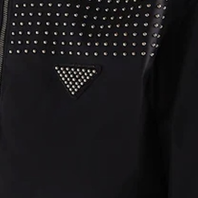 PRADA SS22 Black Studded Logo Zip-Up Jacket Long Sleeve Outerwear SGB987-1WQ8-F0002-S-221 Sizing PRADA SS22 Black Studded Logo Zip-Up Jacket Long Sleeve Outerwear SGB987-1WQ8-F0002-S-221