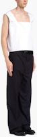 Purchase プラダ SS22 ブラック ウール ストライプ カジュアル トラウザーズ. SPH176-10D9-F0008-S-221