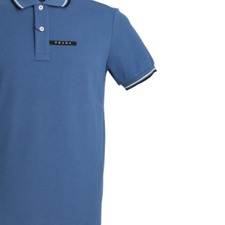 Sizing 普拉达SS22蓝色短袖棉质POLO衫 SJN256-322-F0AJ8