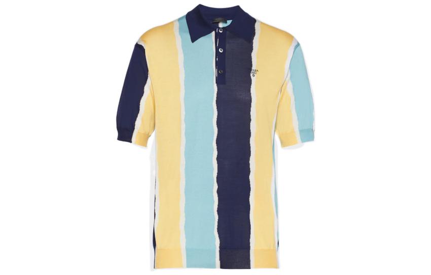 Order PRADA SS22 拼色徽標印花短袖POLO衫 UMB335-10MV-F0008-S-221