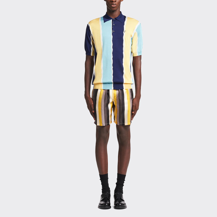 Lookbook PRADA SS22 拼色徽標印花短袖POLO衫 UMB335-10MV-F0008-S-221