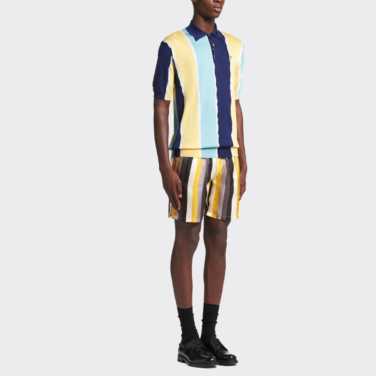 Purchase PRADA SS22 拼色徽標印花短袖POLO衫 UMB335-10MV-F0008-S-221
