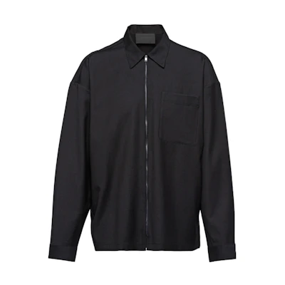 PRADA SS22 Full-Zip Long-Sleeve Sun Protection Shirt Black SC61411AD-F0002-S-221
