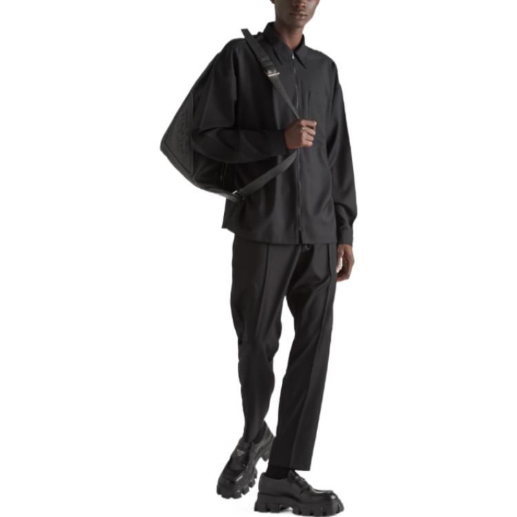 Lookbook PRADA SS22 全拉鏈長袖防曬襯衫 黑色 SC61411AD-F0002-S-221