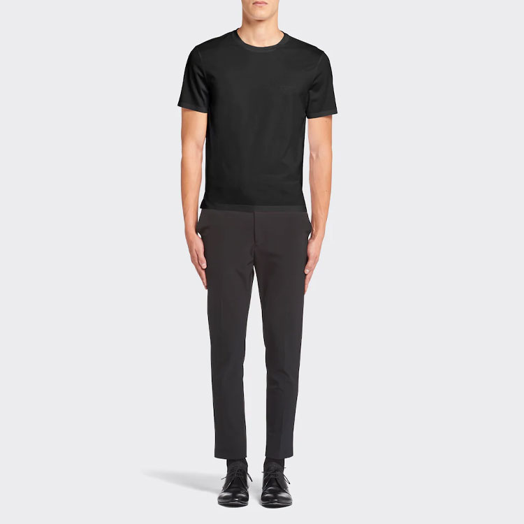 PRADA SS22  Plain Black Crew Neck Short Sleeve T-Shirt Casual Style UJN712-1YDP-F0002-S-211 圖 4