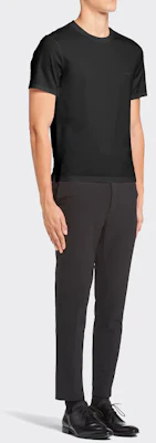 PRADA SS22 纯黑色圆领短袖T恤 休闲风格 UJN712-1YDP-F0002-S-211 Details for PRADA SS22 纯黑色圆领短袖T恤 休闲风格 UJN712-1YDP-F0002-S-211