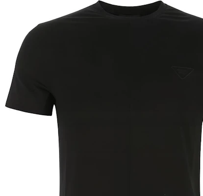 PRADA SS22 纯黑色圆领短袖T恤 休闲风格 UJN712-1YDP-F0002-S-211 Sizing PRADA SS22 纯黑色圆领短袖T恤 休闲风格 UJN712-1YDP-F0002-S-211