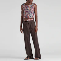 Lookbook PRADA SS22 Red Geometric Print Knitted Vest. UMT404-10EX-F092D-S-221