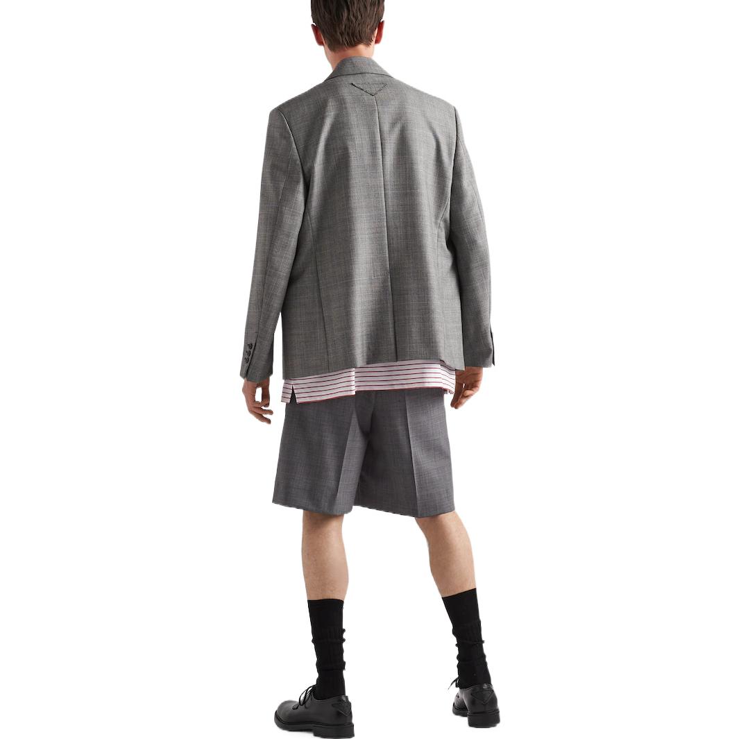Purchase 프라다 SS22 싱글브레스트 루즈핏 블레이저 재킷 그레이 UGM169-10NV-F0480-S-221