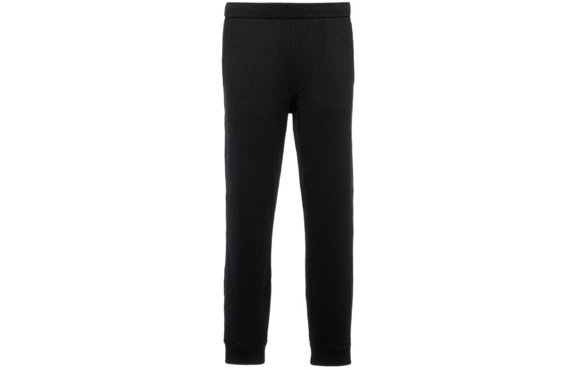 Order PRADA SS22  Slim Fit Black Casual Pants with Logo Patch Detail. UMP77-1YDT-F0002-S-211