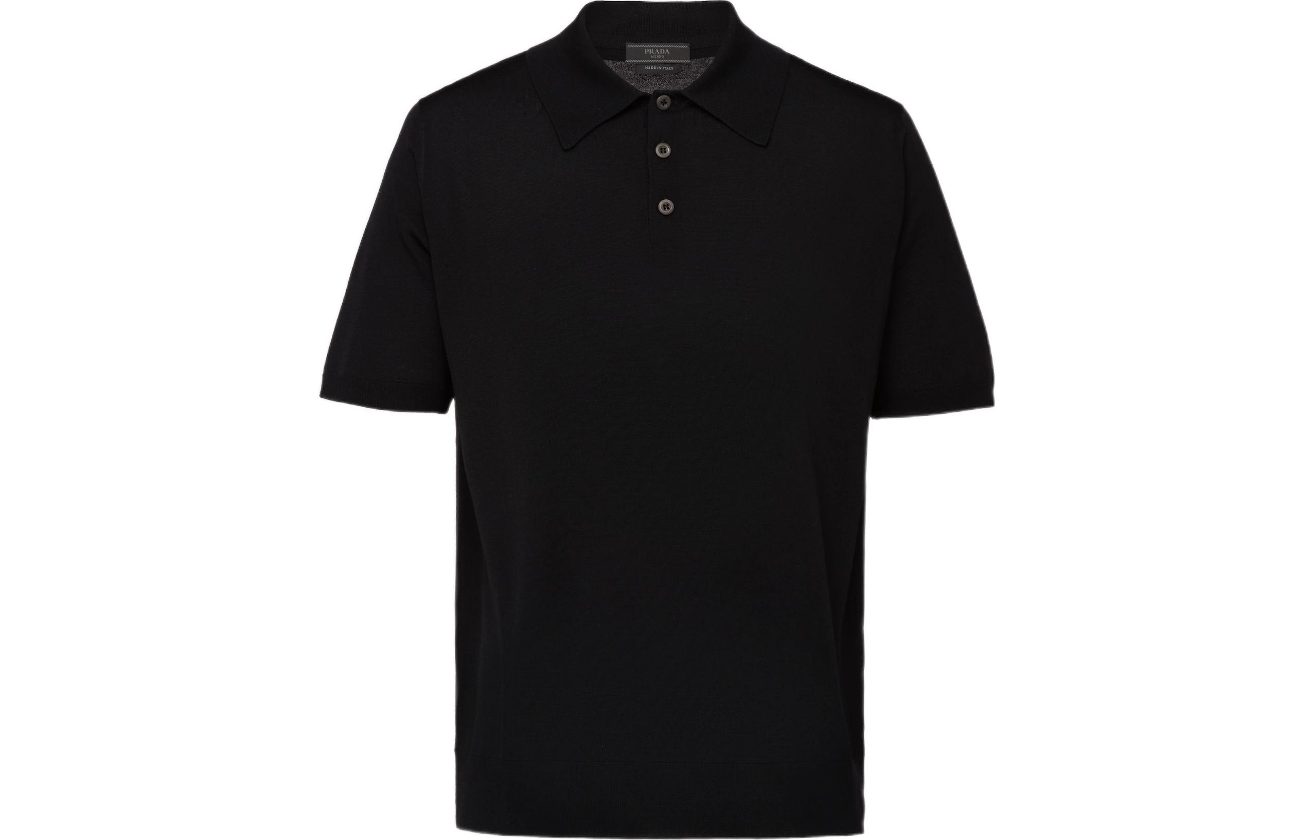 Order PRADA SS22 純色短袖Polo衫 - 黑色 UMA290-C5W-F0002-S-151