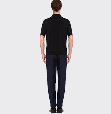 PRADA SS22 純色短袖Polo衫 - 黑色 UMA290-C5W-F0002-S-151 Shop PRADA SS22 純色短袖Polo衫 - 黑色 UMA290-C5W-F0002-S-151