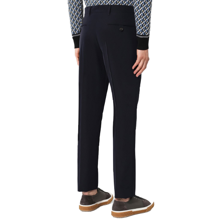 Shop PRADA SS22  Solid Mid-Rise Casual Suit Pants Blue SPE12-1GQS-F0ABM-S-202