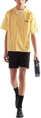 PRADA SS22 防曬條紋短袖襯衫 黃色 UCS414-108R-F0A7U-S-221 Lookbook PRADA SS22 防曬條紋短袖襯衫 黃色 UCS414-108R-F0A7U-S-221