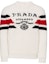 Order PRADA SS22 White Cashmere Knit Crewneck Sweater with Logo Jacquard. UMB339-10O9-F0009-S-212