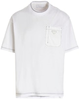 PRADA SS22 White Crewneck Solid Color Short Sleeve T-Shirt. UJN79010D3-F0009 PRADA SS22 White Crewneck Solid Color Short Sleeve T-Shirt. UJN79010D3-F0009
