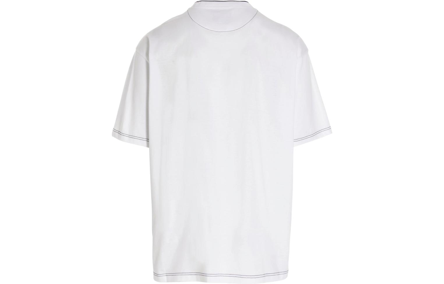 Lookbook プラダ SS22 ホワイト クルーネック 無地 半袖 Tシャツ UJN79010D3-F0009