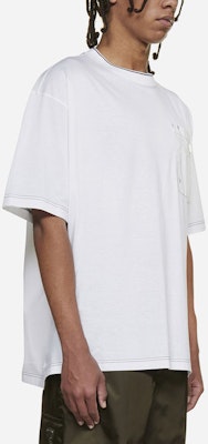 プラダ SS22 ホワイト クルーネック 無地 半袖 Tシャツ UJN79010D3-F0009 Details for プラダ SS22 ホワイト クルーネック 無地 半袖 Tシャツ UJN79010D3-F0009