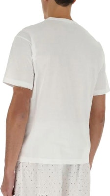 PRADA SS22 White Crewneck T-Shirt with Embroidered Letter Logo. UJN782-S22110AV-F0009 Shop PRADA SS22 White Crewneck T-Shirt with Embroidered Letter Logo. UJN782-S22110AV-F0009
