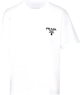 PRADA SS22 白色标志圆领T恤 简约设计 UJN787-1Z53-F0009-S-221 Order PRADA SS22 白色标志圆领T恤 简约设计 UJN787-1Z53-F0009-S-221