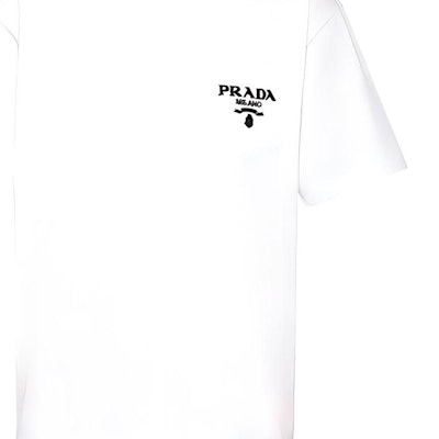 PRADA SS22 白色标志圆领T恤 简约设计 UJN787-1Z53-F0009-S-221 1