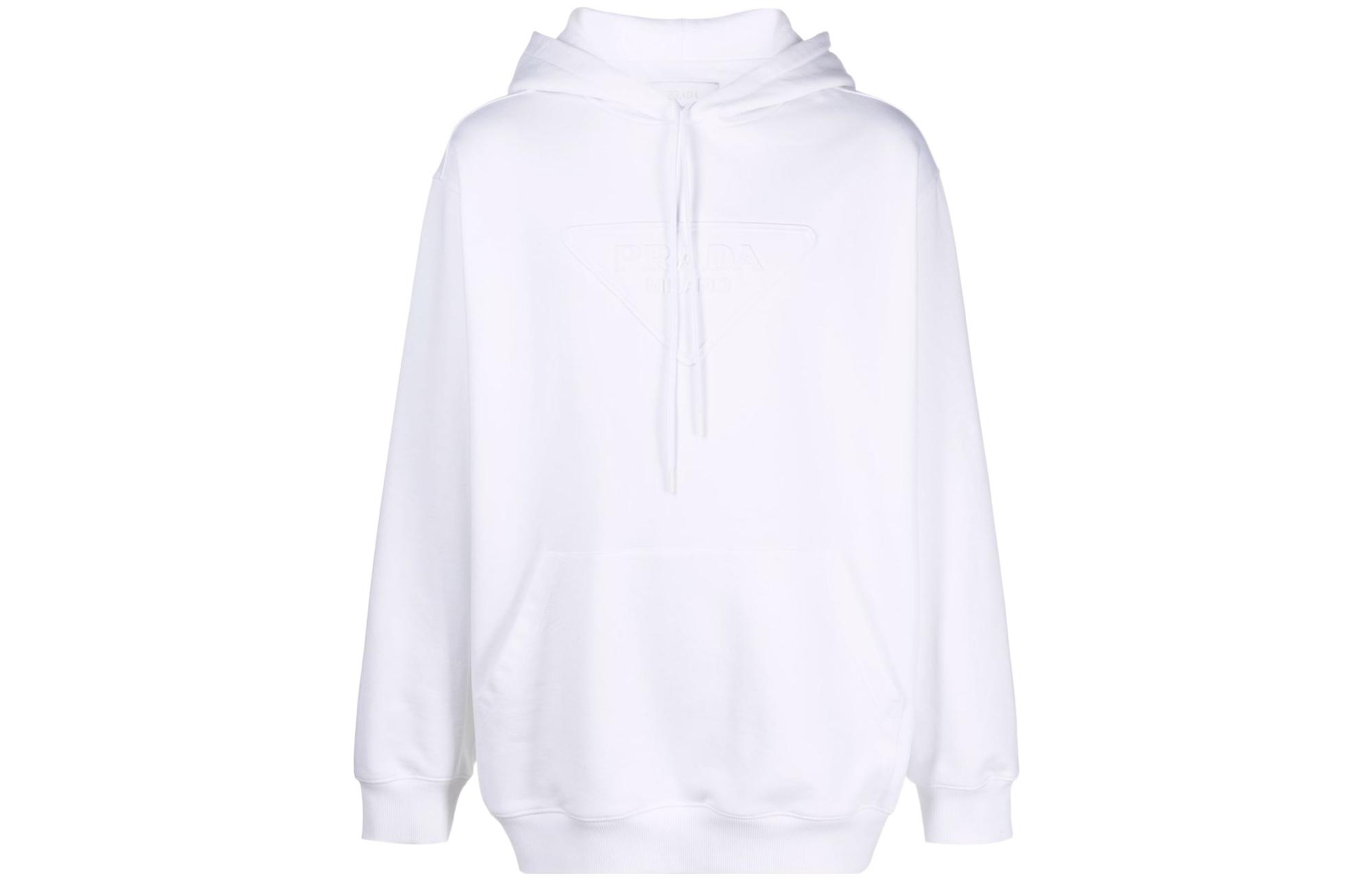 Order 普拉达 SS22 白色Logo连帽衫. UJL185S2111ZX4-F0009