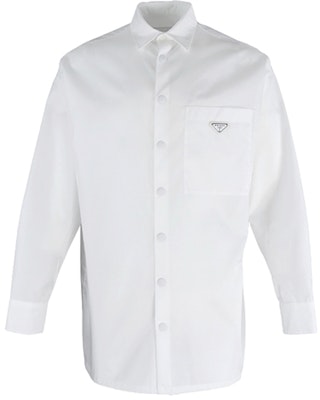 PRADA SS22 白色長袖Logo口袋防曬襯衫 SC6011-WQ8-F0009 Order PRADA SS22 白色長袖Logo口袋防曬襯衫 SC6011-WQ8-F0009
