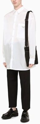 PRADA SS22 白色長袖Logo口袋防曬襯衫 SC6011-WQ8-F0009 Shop PRADA SS22 白色長袖Logo口袋防曬襯衫 SC6011-WQ8-F0009