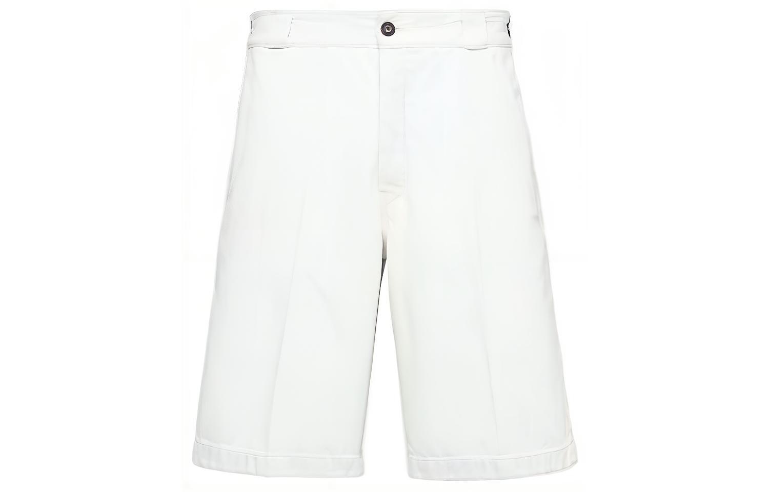 PRADA SS22  White Loose-Fit Straight Denim Shorts. GEP338-10ID-F01BR-S-212