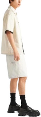 普拉达 SS22 白色宽松直筒牛仔短裤 GEP338-10ID-F01BR-S-212 Purchase 普拉达 SS22 白色宽松直筒牛仔短裤 GEP338-10ID-F01BR-S-212