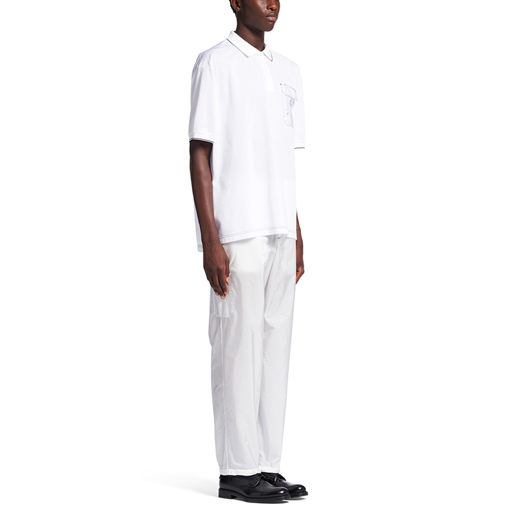 Details for 普拉达 SS22 白色徽标刺绣标志短袖POLO衫 UJN789-1YR5-F0009