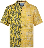 PRADA SS22 Yellow Colorblock Print Loose Fit Short Sleeve Sunscreen Shirt UCS406-1ZVH-F0010-S-212 PRADA SS22 Yellow Colorblock Print Loose Fit Short Sleeve Sunscreen Shirt UCS406-1ZVH-F0010-S-212