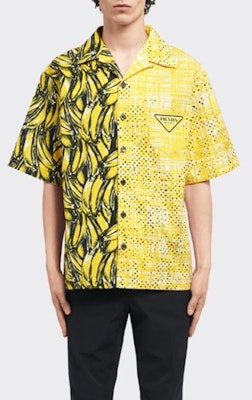 PRADA SS22 黃色拼接印花防曬短袖寬鬆襯衫 UCS406-1ZVH-F0010-S-212 Shop PRADA SS22 黃色拼接印花防曬短袖寬鬆襯衫 UCS406-1ZVH-F0010-S-212