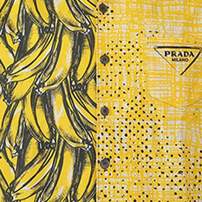 PRADA SS22 黃色拼接印花防曬短袖寬鬆襯衫 UCS406-1ZVH-F0010-S-212 Details for PRADA SS22 黃色拼接印花防曬短袖寬鬆襯衫 UCS406-1ZVH-F0010-S-212