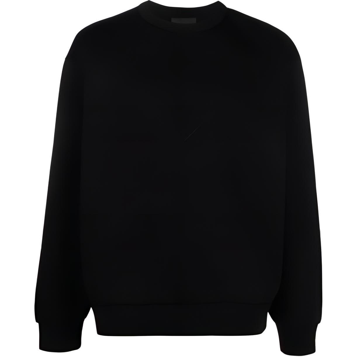 Prada SS22 Black Embossed Logo Pullover Sweatshirt UJL27A-11OQ-F0002-S-221