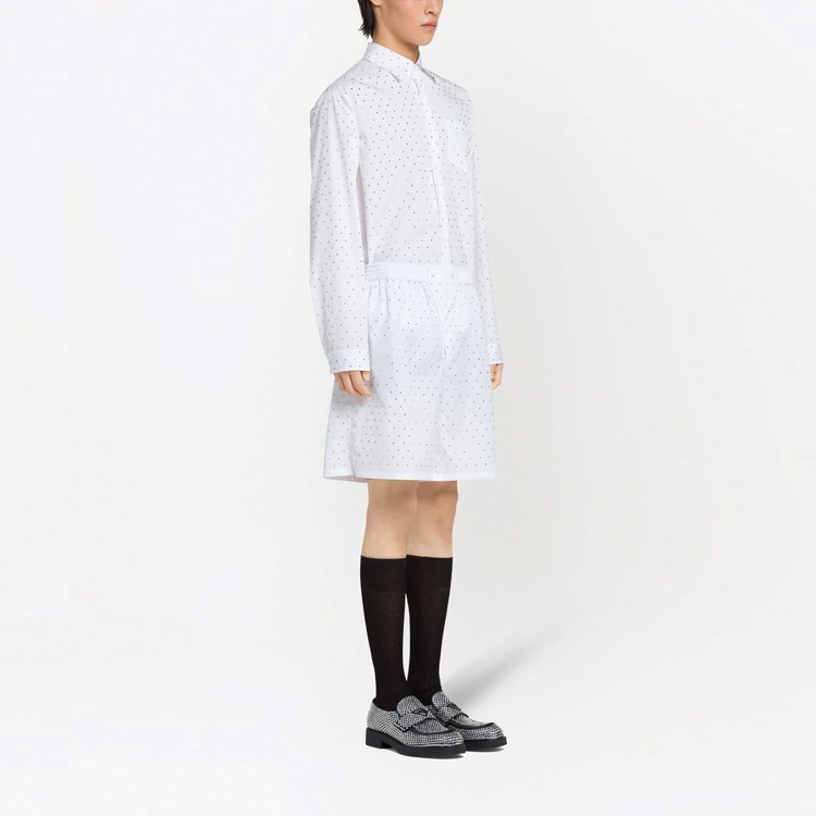 Purchase PRADA SS22 Seluar Pendek Kristal Elastik Putih Lelaki SPH189S2211LZC-F0009