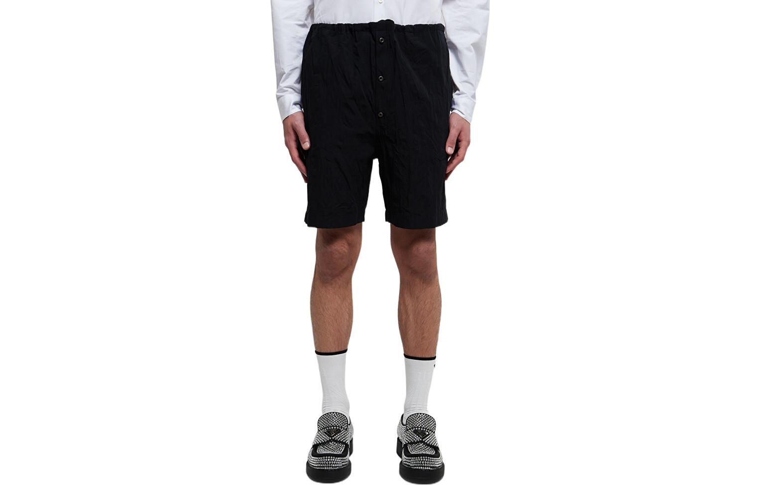 Order PRADA SS22 弹性腰黑色短裤 休闲穿搭 SPH173K2G-F0002