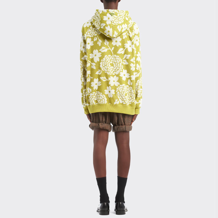 Shop 普拉达 SS22 提花毛巾布连帽衫 蕨绿色 UJL09A-10E4-F0613-S-221
