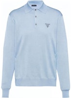 PRADA SS22 Knit Long-Sleeve Polo Shirt Blue Autumn Collection UMB284S2211Z4Q-F0012 PRADA SS22 Knit Long-Sleeve Polo Shirt Blue Autumn Collection UMB284S2211Z4Q-F0012