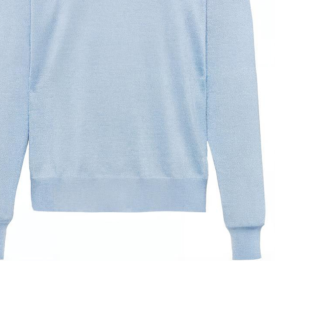 Purchase Prada SS22 Baju Polo Lengan Panjang Rajut Biru Koleksi Musim Luruh UMB284S2211Z4Q-F0012