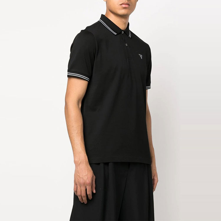 Purchase 普拉达 SS22 标志刺绣黑色 Polo 衫. UJN765-1ZMI-F0002-S-212