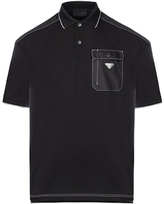 普拉达 SS22 标志短袖黑色 Polo 衫 UJN789-1YR5-F0002-S-221 Order 普拉达 SS22 标志短袖黑色 Polo 衫 UJN789-1YR5-F0002-S-221