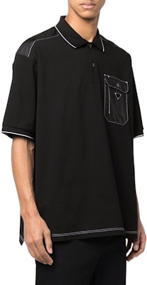 普拉达 SS22 标志短袖黑色 Polo 衫 UJN789-1YR5-F0002-S-221 Details for 普拉达 SS22 标志短袖黑色 Polo 衫 UJN789-1YR5-F0002-S-221